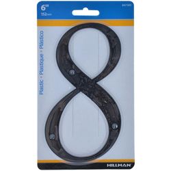 Número 8 de Plástico Negro 6 Plg - Hillman
