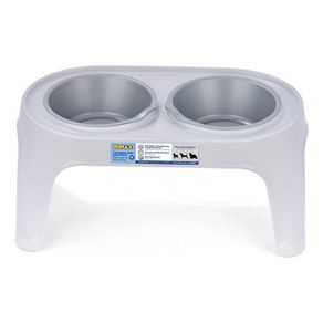Plato Alto para Perro Mediano - Gris