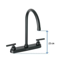 Mezcladora para Cocina Tubig Negro Mate Maneral Palanca - Foset