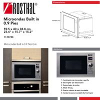 Microondas Empotrable de Acero Inoxidable Built In Gris de 0.9 Pies³