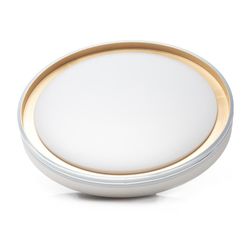 Plafón LED Circular Blanco con Bisel Dorado