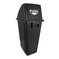 Basurero Plástico Negro con Tapadera 60 L - Brushtech