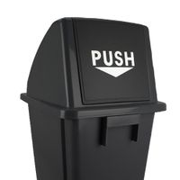 Basurero Plástico Negro con Tapadera 60 L - Brushtech
