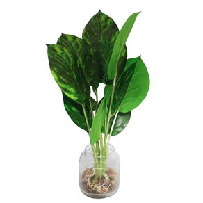 Planta Artificial con Pote de Vidrio 32x32x40 Cm
