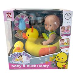 Muñeco Bebé con Pato Y Accesorios 10 Plg