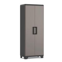 Armario Alto Multiusos Quadra Negro y Gris 137X68X29 Cm
