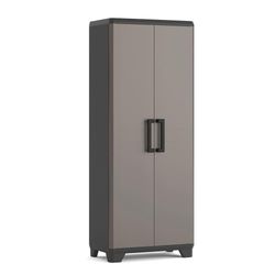 Armario Alto Multiusos Quadra Negro y Gris 137X68X29 Cm