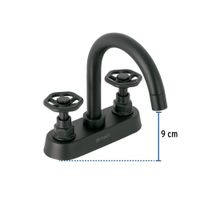 Mezcladora para Lavabo Túbig Negro Mate Maneral Redondo - Foset
