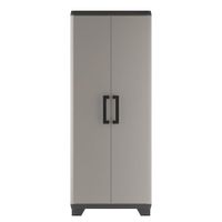 Armario Alto Multiusos Quadra Negro y Gris 137X68X29 Cm