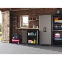 Armario Alto Multiusos Quadra Negro y Gris 137X68X29 Cm