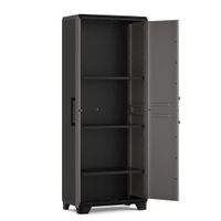 Armario Alto Multiusos Quadra Negro y Gris 137X68X29 Cm
