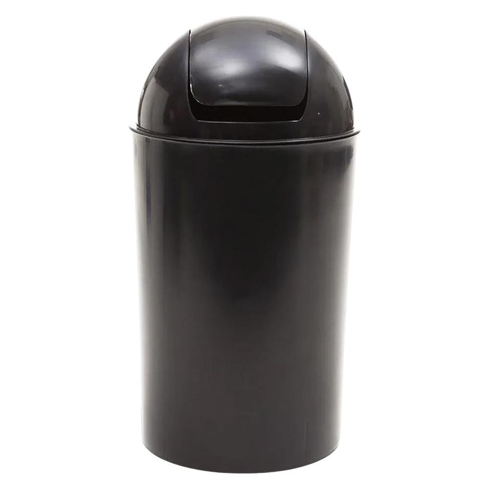 Basurero Plástico Swing con Tapa Abatible Color Negro - Varias Capacidades 30 l
