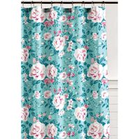 Cortina de Baño Rosas Celeste