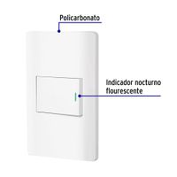 Interruptor Sencillo 1.5 Módulos Lisboa Blanco - Volteck