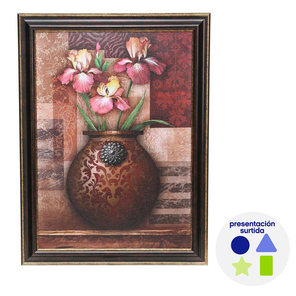 Cuadro Decorativo en Canvas 50 x 70 cm Temática Bodegón con Flores - Diseños Surtidos