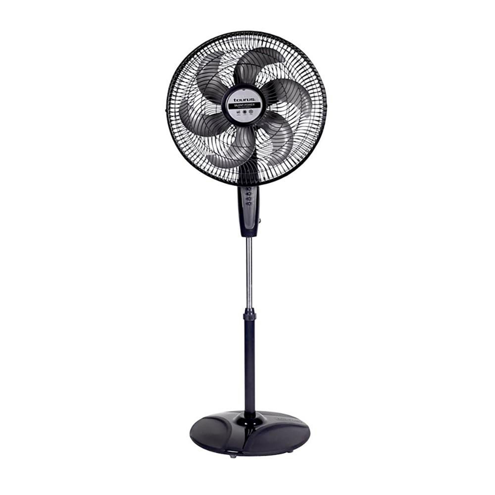 Ventilador de Pedestal Negro 6 Aspas Altura Ajustable 18 Plg