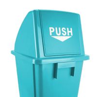 Basurero Plástico Celeste con Tapadera 60 L - Brushtech
