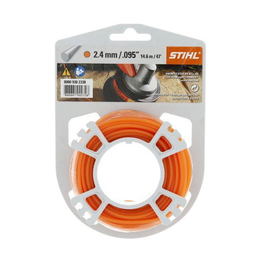 Hilo Redondo para Desbrozadora 2.4 mm x 14.6 Metros Color Naranja