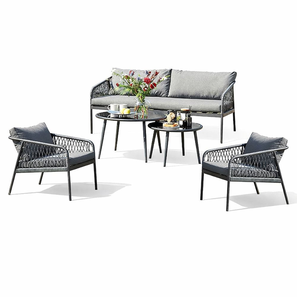 Set de Sala de Exterior Andre 5 Piezas Color Gris