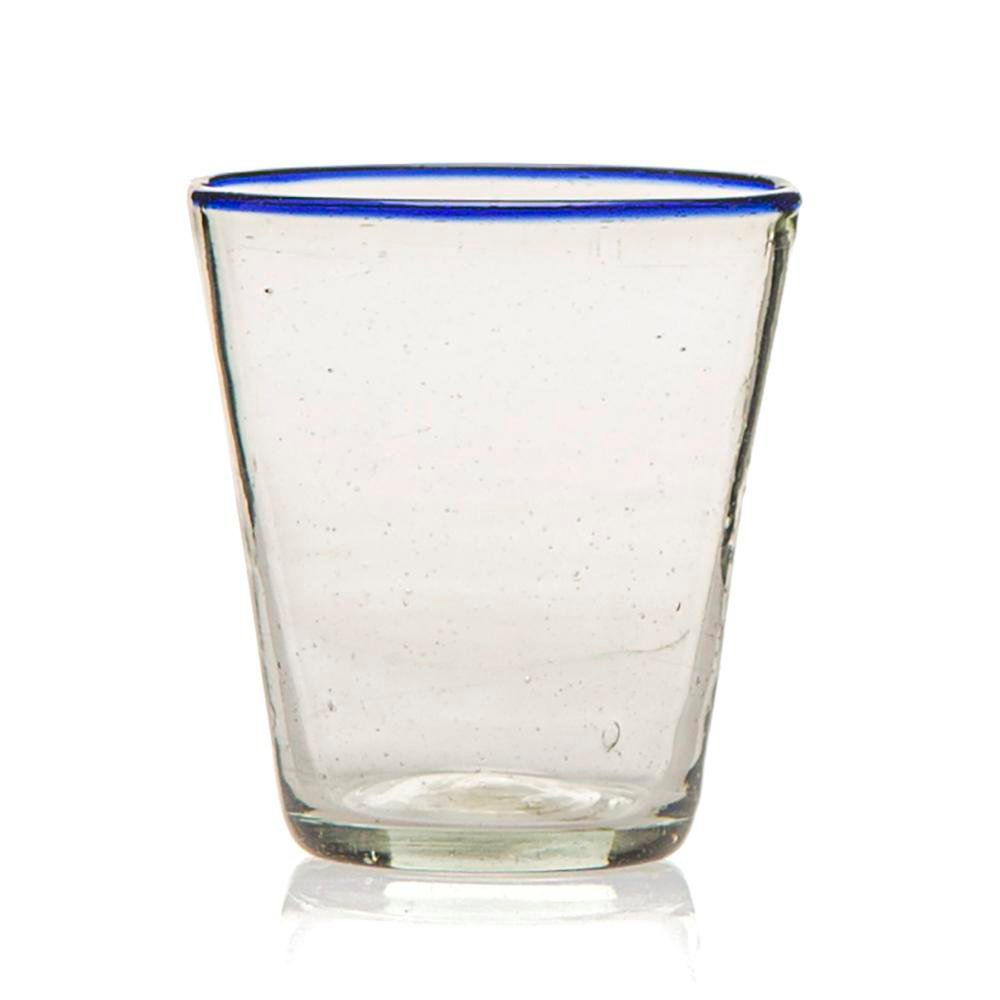 Vaso de Agua Sarita Transparente y Azul de 14 Oz