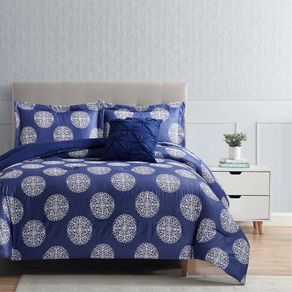 Set de Edredón de Poliéster Crinkle Navy - Varios Tamaños