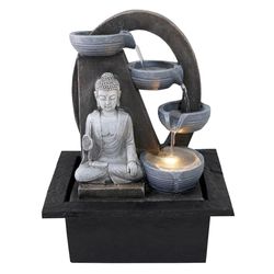 Fuente de Agua Diseño Buda con Luz LED