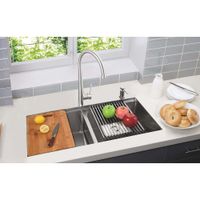 Lavatrastos de Acero Inoxidable de 2 Fosas 80 Cm - Prymium
