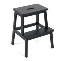 Taburete Escalera Negro de 2 Peldaños 42x28.5x50 Cm