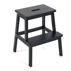 Taburete Escalera Negro de 2 Peldaños 42x28.5x50 Cm