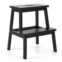 Taburete Escalera Negro de 2 Peldaños 42x28.5x50 Cm