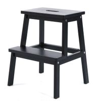 Taburete Escalera Negro de 2 Peldaños 42x28.5x50 Cm