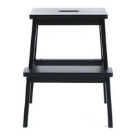 Taburete Escalera Negro de 2 Peldaños 42x28.5x50 Cm
