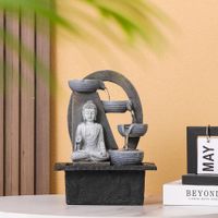 Fuente de Agua Diseño Buda con Luz LED