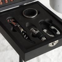 Set de 5 Pzas de Bar con Juego de Ajedrez 18x14.8x4.8 Cm Negro