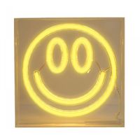 Lámpara de Mesa Neón Carita Sonriente Amarilla