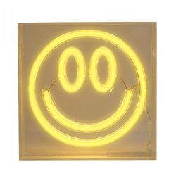 Lámpara de Mesa Neón Carita Sonriente Amarilla