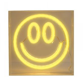 Lámpara de Mesa Neón Carita Sonriente Amarilla