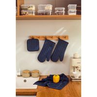 Set de Guantes, Toalla y Agarrados de Cocina Azul