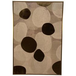 Cuadro Abstracto Tonos Beige y Negro 4.3X82.6X122.6 Cm