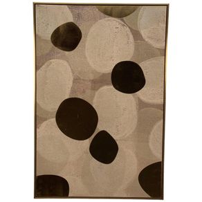 Cuadro Abstracto Tonos Beige y Negro 4.3X82.6X122.6 Cm