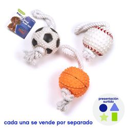 Juguete para Perro de Cuerda con Pelota Diseños Surtidos