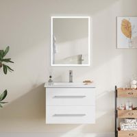 Mueble Vanity con Lavamanos y Espejo Blanco 60 X 48 Cm - Zmobili