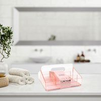 Organizador de Cosméticos Transparente en Color Rosado