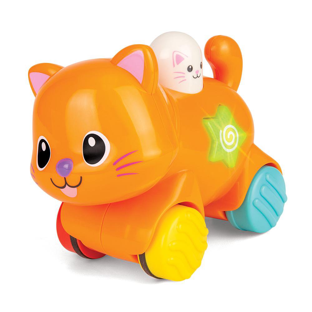 Juguete de Arrastre Gato de Actividades Press 'N Go Pet con Luces, Sonidos y Movimiento 6+ Meses Gato de Actividad Winfun