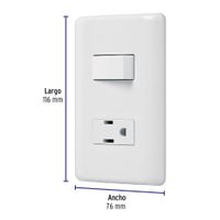 Tomacorriente e Interruptor Sencillo Blanco - Volteck