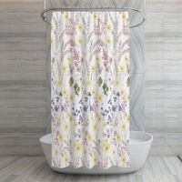 Set de Cortina con Liner y Ganchos Diseño Campo de Flores