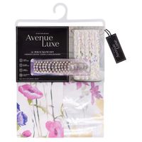 Set de Cortina con Liner y Ganchos Diseño Campo de Flores