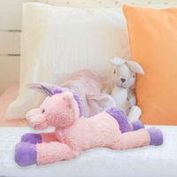 Unicornio De Peluche Acostado 80 Cm