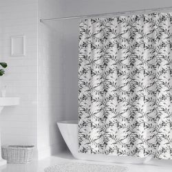 Set de Cortina para Baño con Ganchos y Liner Color Lila