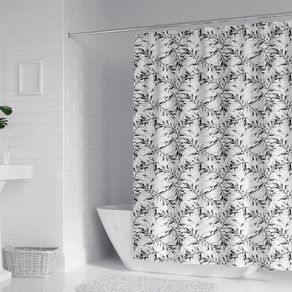 Set de Cortina para Baño con Ganchos y Liner Color Lila